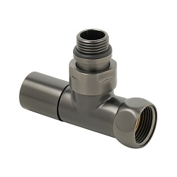 Кран для полотенцесушителя графит 1/2"M x3/4"F - фото товара