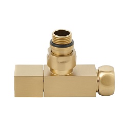 Кран для полотенцесушителя золото 1/2"M x3/4"F - фото товара