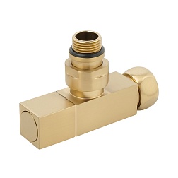 Кран для полотенцесушителя золото 1/2"M x3/4"F - фото товара