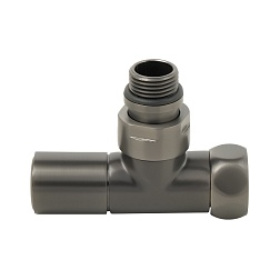 Кран для полотенцесушителя графит 1/2"M x3/4"F - фото товара