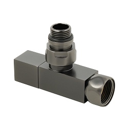 Кран для полотенцесушителя графит 1/2"M x3/4"F  - фото товара