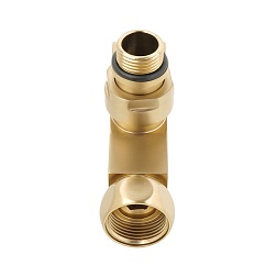 Кран для полотенцесушителя золото 1/2"M x3/4"F - фото товара