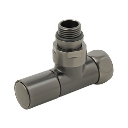 Кран для полотенцесушителя графит 1/2"M x3/4"F - фото товара