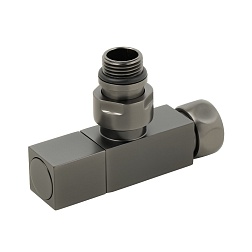 Кран для полотенцесушителя графит 1/2"M x3/4"F  - фото товара