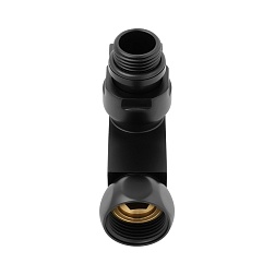 Кран для полотенцесушителя черный 1/2"M x3/4"F - фото товара
