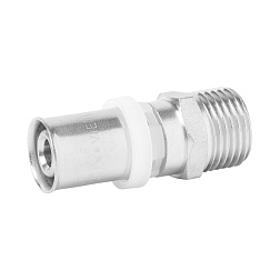 Пресс соединитель с переходом на наружную резьбу - фото товара