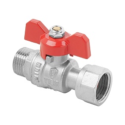 Кран прямой никелированный с накидной гайкой 3/4"Fx3/4"M - фото товара