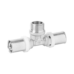 Пресс тройник с переходом на наружную резьбу - фото товара