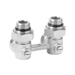 Вентиль для радиатора с шаровым затвором "Мультифлекс", прямой НР/НР - евроконус - фото товара