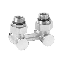 Вентиль для радиатора с седельным затвором "Мультифлекс", угловой НР/НР - евроконус - фото товара