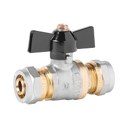 Кран шаровой для м/п трубы ручка - бабочка - фото товара