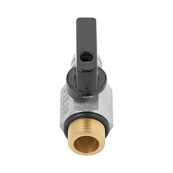 Кран шаровой mini сливной со штуцером,никелированный G3/8" - фото товара