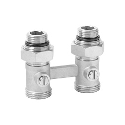 Вентиль для радиатора с шаровым затвором "Мультифлекс", прямой НР/НР - евроконус - фото товара