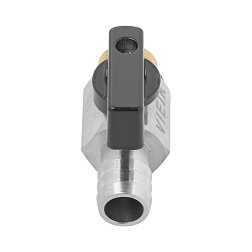 Кран шаровой mini сливной со штуцером,никелированный G3/8" - фото товара