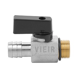 Кран шаровой mini сливной со штуцером,никелированный G3/8" - фото товара