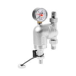 Фильтр свободного вращения с манометром, хромированный - фото товара
