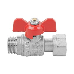 Кран прямой никелированный с накидной гайкой 3/4"Fx3/4"M - фото товара