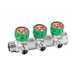 Коллекторы водоразборные 90° с регулировочными вентилями под плоскую прокладку - фото товара