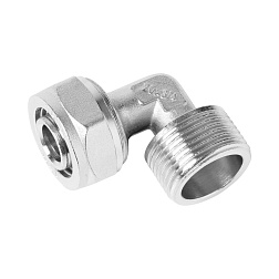 Уголок обжимной c переходом на наружную резьбу - фото товара