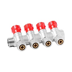 Коллекторы водоразборные с регулировочными вентилями и цангами - фото товара